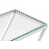 Matayo Inverted Triangles Base Console Table Silver