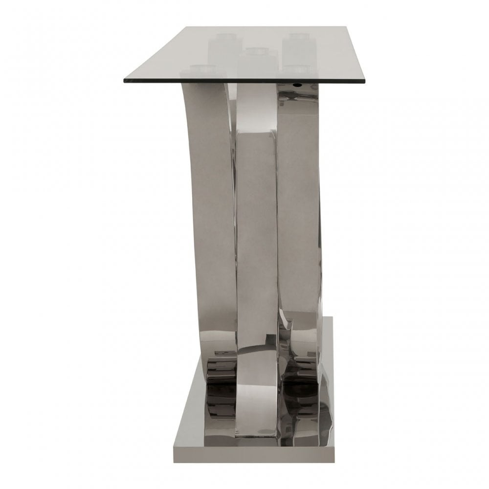 Matayo Curved Base Console Table Silver