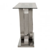Matayo Curved Base Console Table Silver