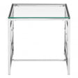 Matayo Clear Glass / Silver Base End Table Silver