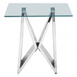 Matayo Wing Base End Table Silver