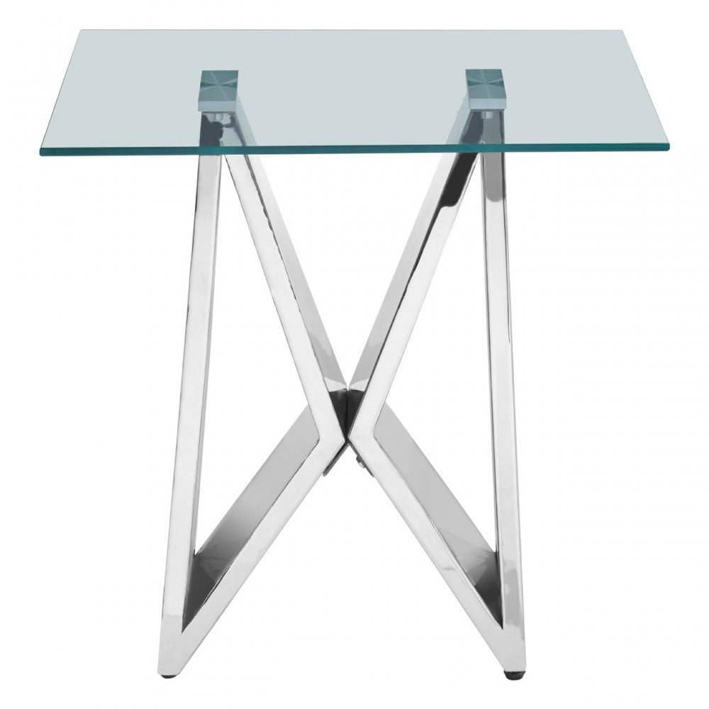 Matayo Wing Base End Table Silver