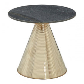 Martini Table With Grey Marble Top Silver