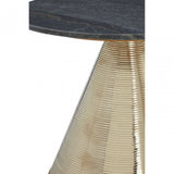 Martini Table With Grey Marble Top Silver