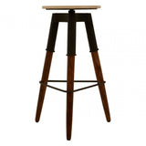 Vasco 3 Leg Bar Stool with Wood Top Black