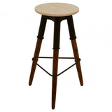 Vasco 3 Leg Bar Stool with Wood Top Black