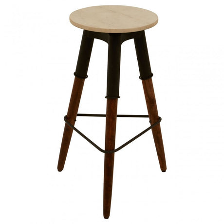 Vasco 3 Leg Bar Stool with Wood Top Black