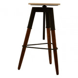 Vasco 3 Leg Bar Stool with Wood Top Black