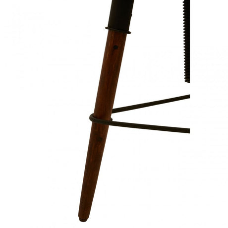 Vasco 3 Leg Bar Stool with Wood Top Black