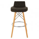 Jersey Black Leather Effect Seat Bar Stool Brown
