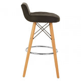 Jersey Black Leather Effect Seat Bar Stool Brown