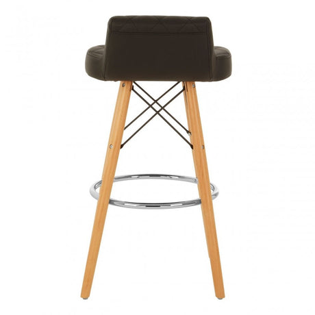 Jersey Black Leather Effect Seat Bar Stool Brown