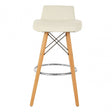 Jersey White Leather Effect Seat Bar Stool White