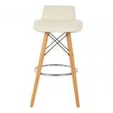 Jersey White Leather Effect Seat Bar Stool White