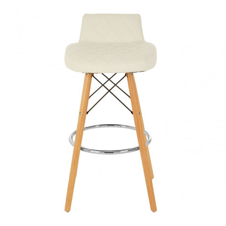 Jersey White Leather Effect Seat Bar Stool White