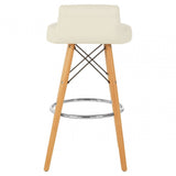 Jersey White Leather Effect Seat Bar Stool White