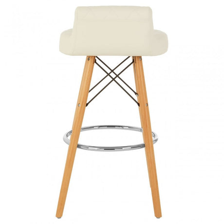 Jersey White Leather Effect Seat Bar Stool White