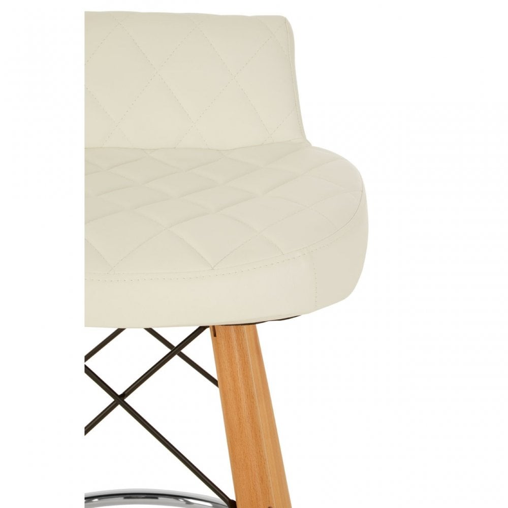 Jersey White Leather Effect Seat Bar Stool White