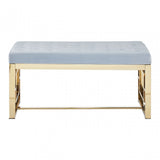 Matayo Grey Tufted Bench Grey
