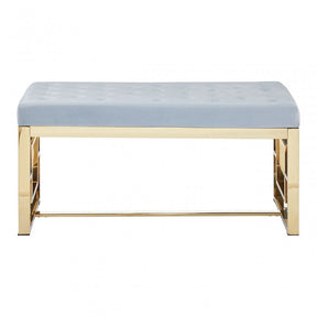 Matayo Grey Tufted Bench Grey