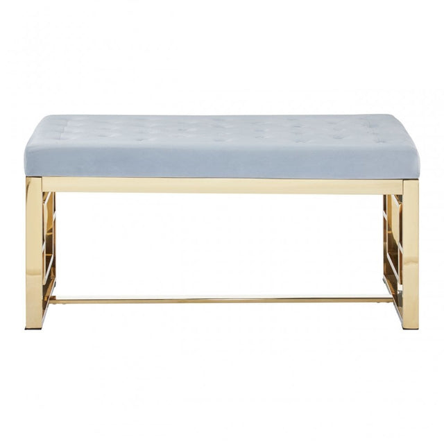 Matayo Grey Tufted Bench Grey