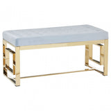 Matayo Grey Tufted Bench Grey