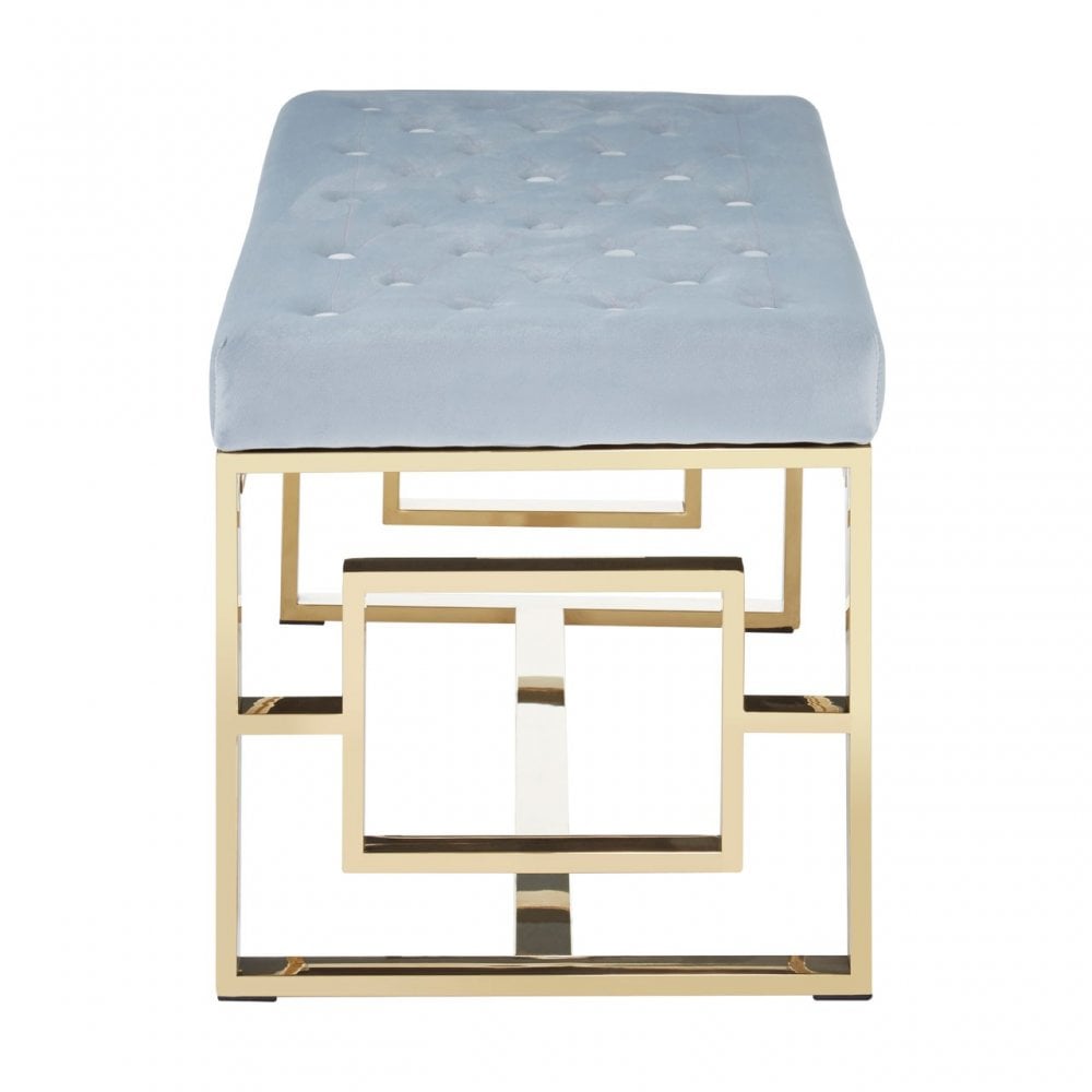 Matayo Grey Tufted Bench Grey
