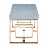 Matayo Grey Tufted Bench Grey