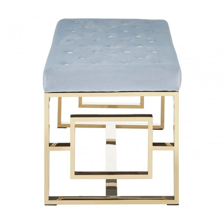 Matayo Grey Tufted Bench Grey