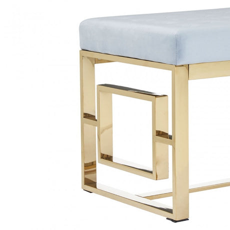Matayo Grey Tufted Bench Grey