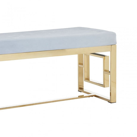 Matayo Grey Tufted Bench Grey
