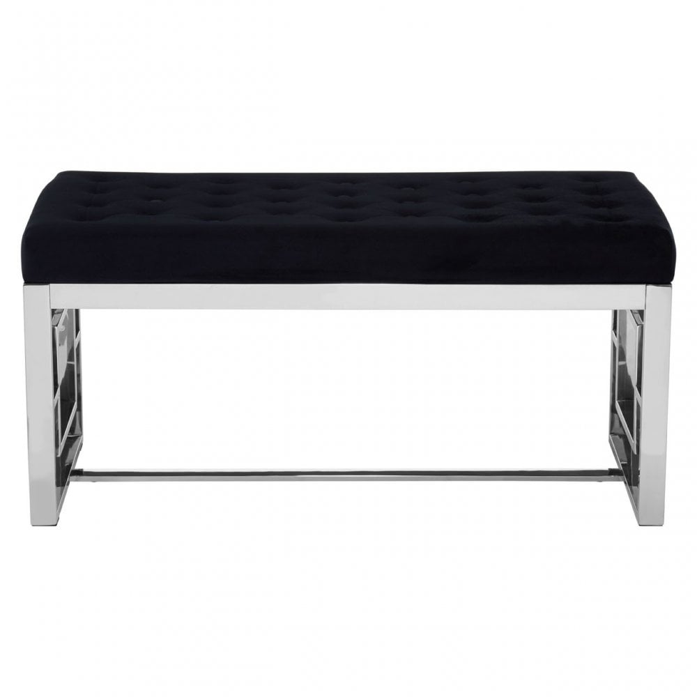 Matayo Black Tufted Bench Black