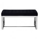 Matayo Black Tufted Bench Black
