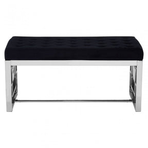 Matayo Black Tufted Bench Black