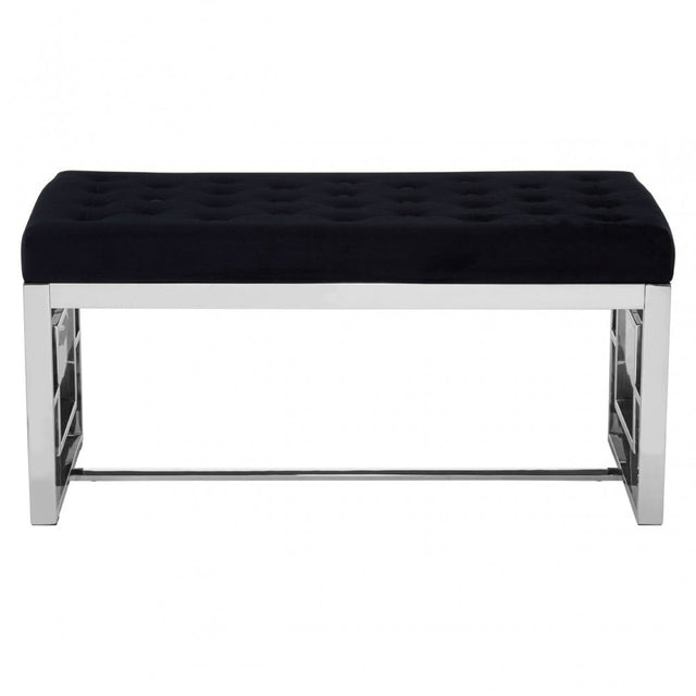 Matayo Black Tufted Bench Black