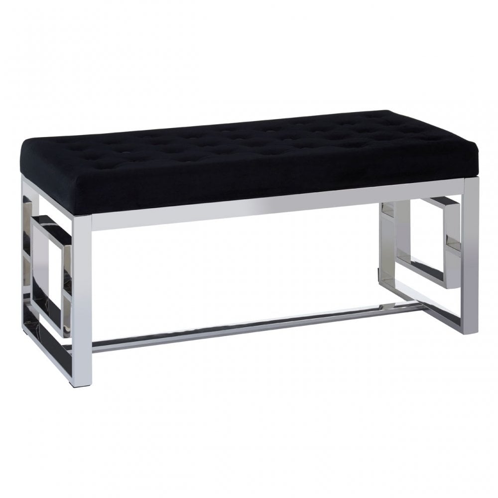 Matayo Black Tufted Bench Black