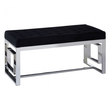 Matayo Black Tufted Bench Black
