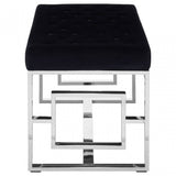 Matayo Black Tufted Bench Black