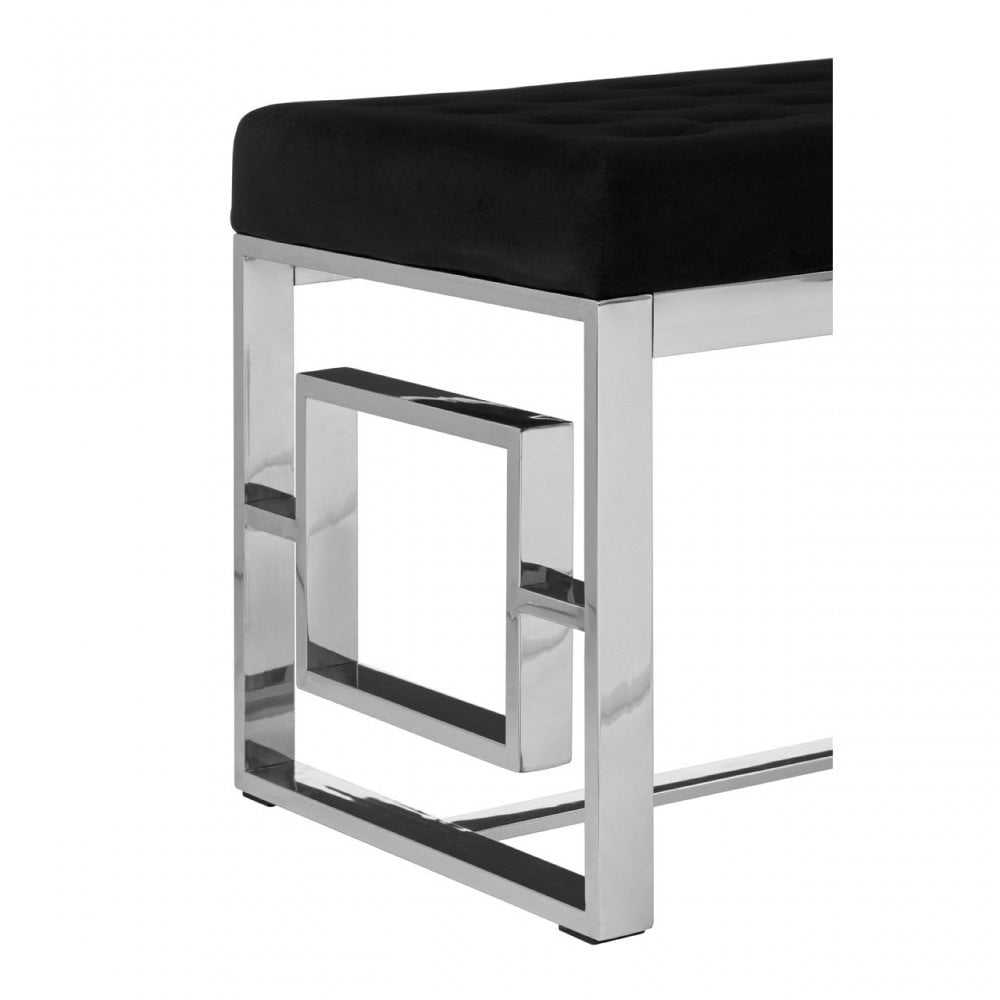 Matayo Black Tufted Bench Black