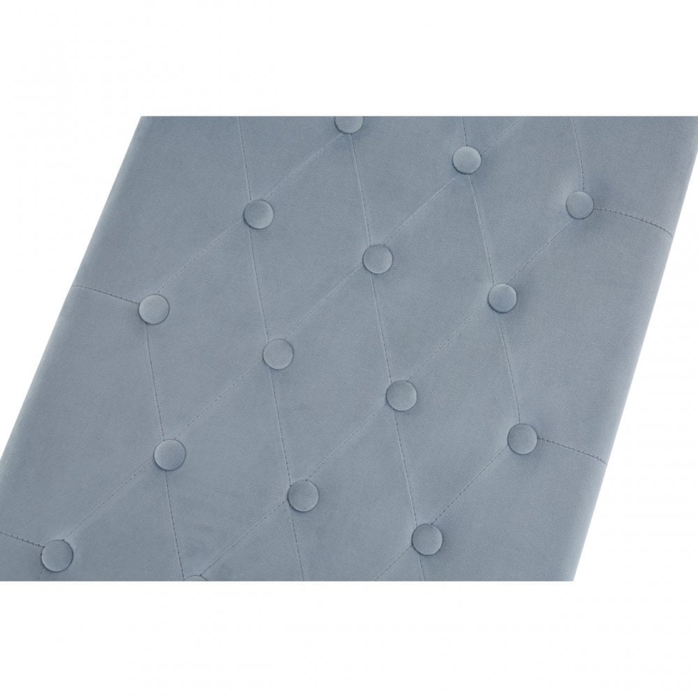 Matayo Grey Velvet / Gold Finish Frame Bench Blue