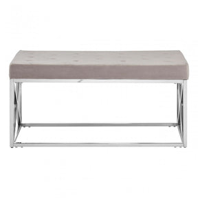 Matayo Mink Tufted Bench Brown