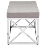 Matayo Mink Tufted Bench Brown