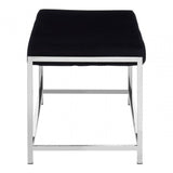 Matayo Black Seat / Silver Metal Frame Bench Black