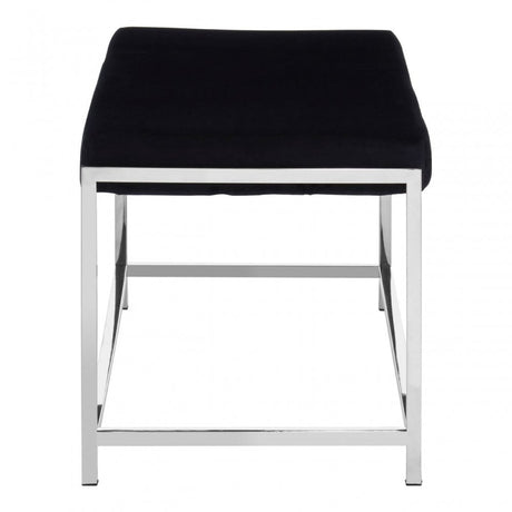 Matayo Black Seat / Silver Metal Frame Bench Black