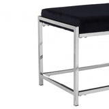 Matayo Black Seat / Silver Metal Frame Bench Black
