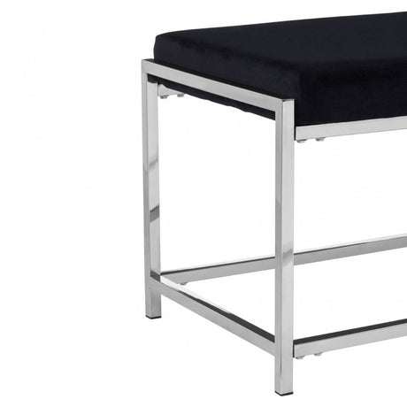 Matayo Black Seat / Silver Metal Frame Bench Black