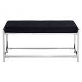 Matayo Black Seat / Silver Metal Frame Bench Black