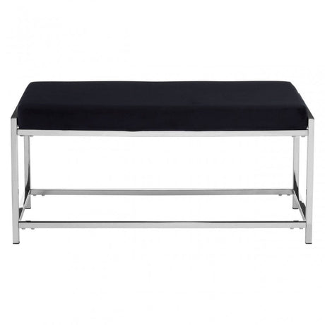 Matayo Black Seat / Silver Metal Frame Bench Black