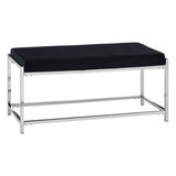 Matayo Black Seat / Silver Metal Frame Bench Black