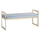 Matayo Grey Seat / Gold Metal Frame Bench Blue